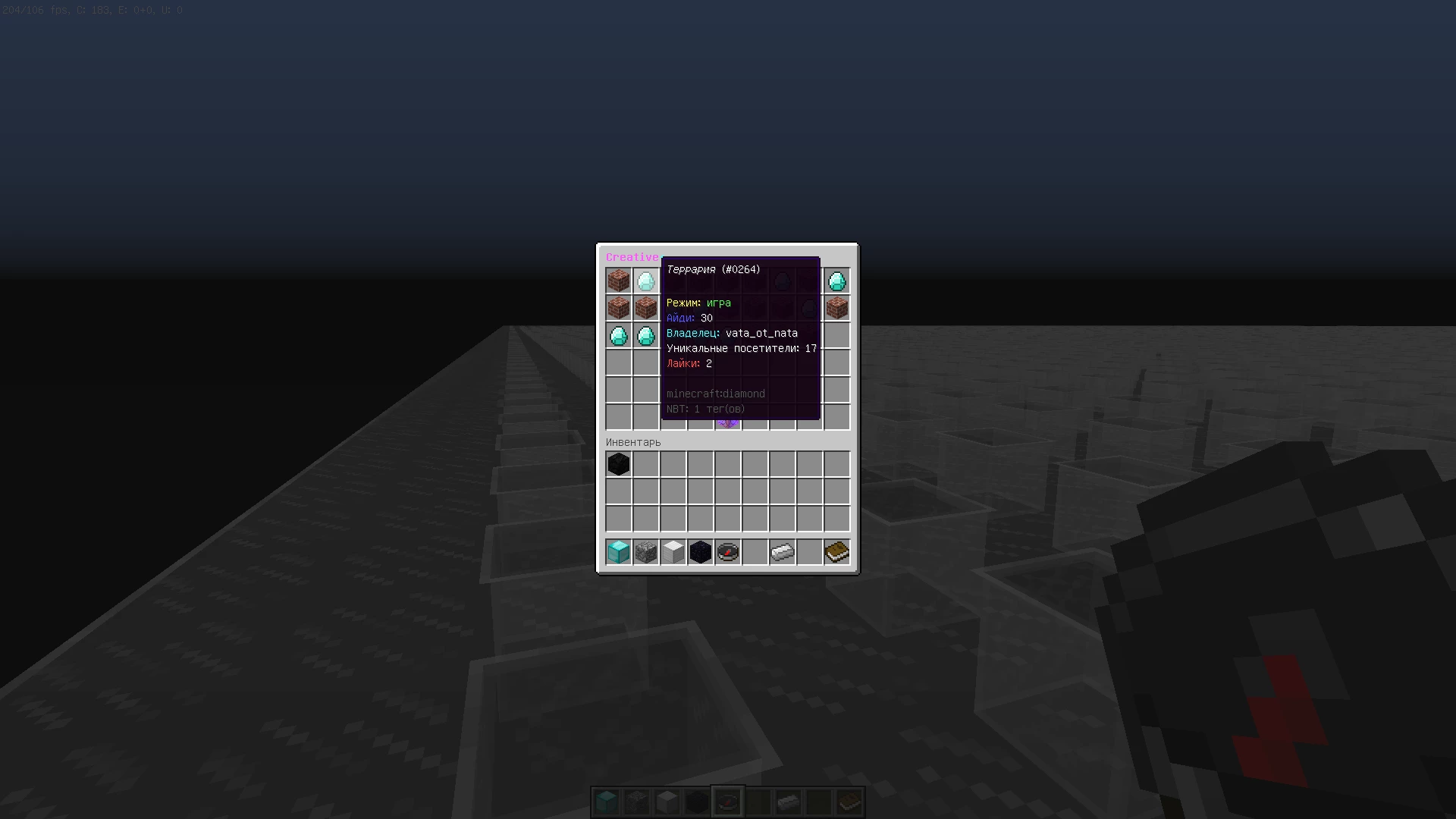 Скриншот сервера CloudMC